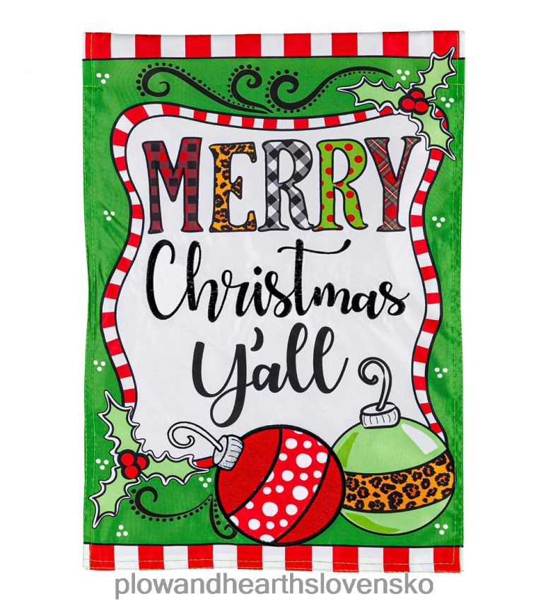 Plow & Hearth veselé vianoce, nášivka záhradná vlajka 6P208P54 dvor a záhrada