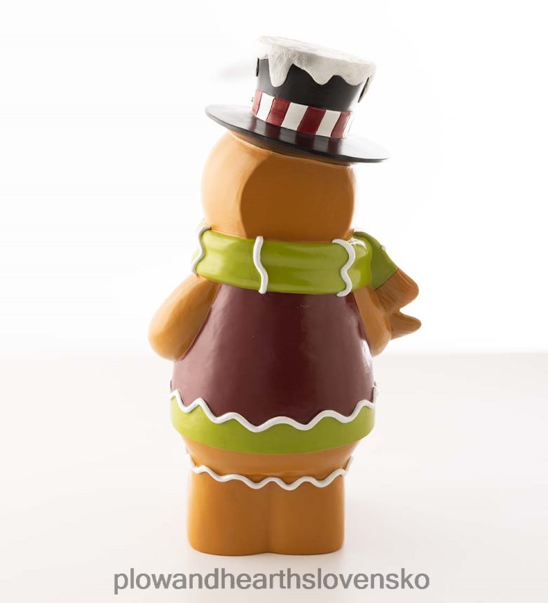 Plow & Hearth vnútorná/vonkajšia osvetlená perníková socha malého chlapca 6P208P5 dvor a záhrada