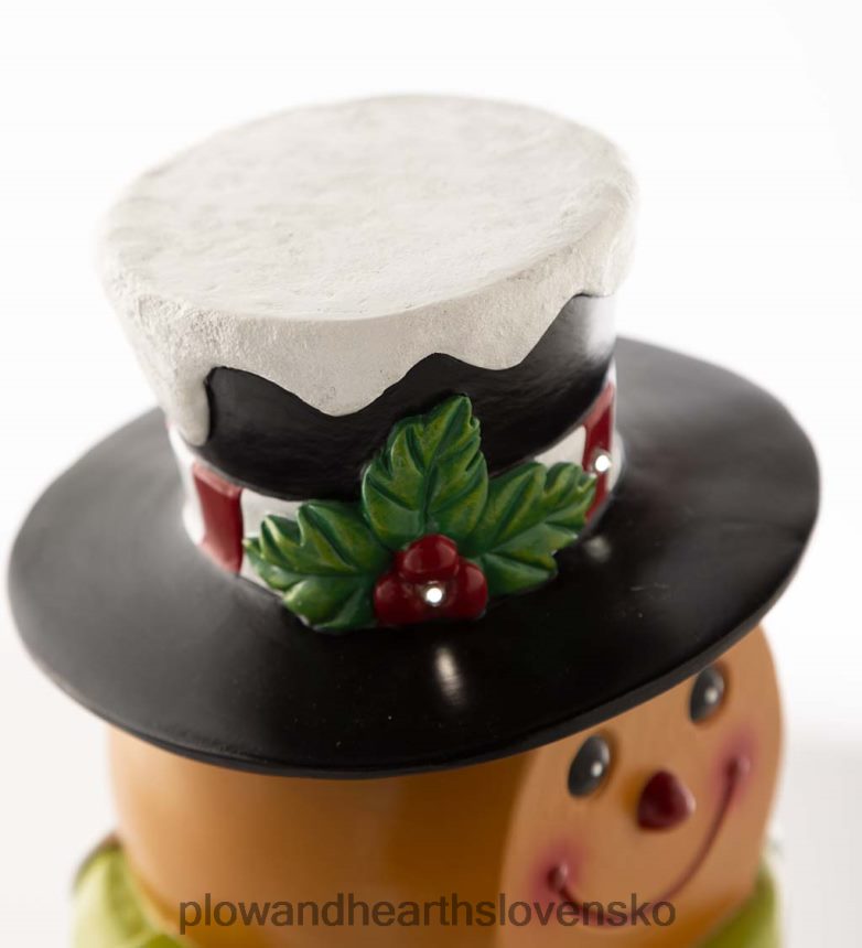 Plow & Hearth vnútorná/vonkajšia osvetlená perníková socha malého chlapca 6P208P5 dvor a záhrada