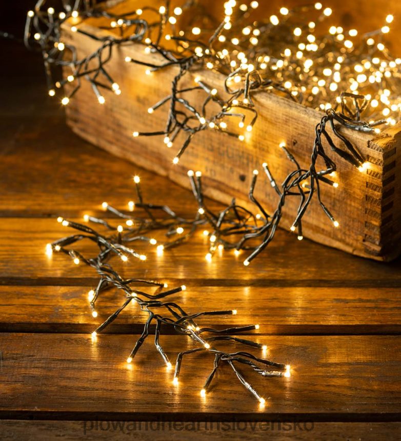 Plow & Hearth vnútorné/vonkajšie elektrické skupinové svetlá so 768 teplými bielymi LED diódami; 19'l 6P208P34 dvor a záhrada