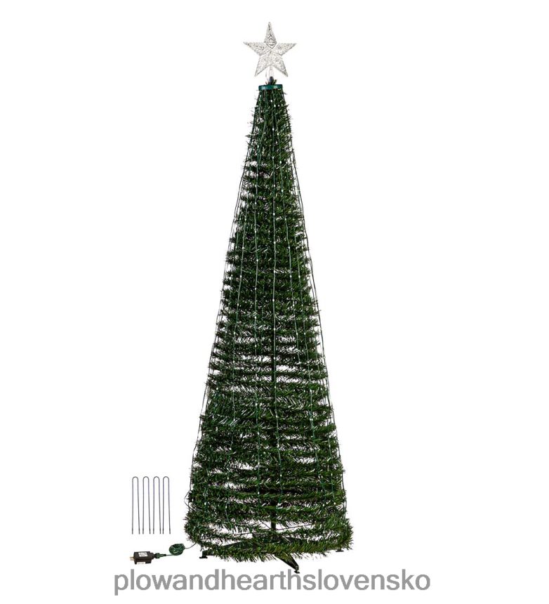 Plow & Hearth vnútorný/vonkajší vianočný stromček s viacfarebnými svetlami, 71