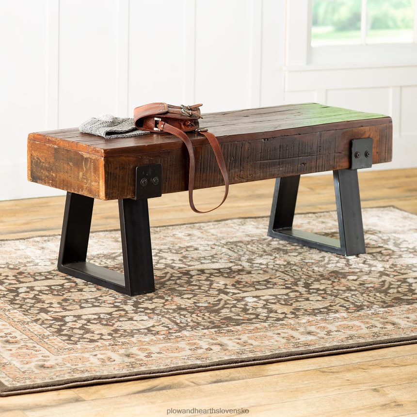 Plow & Hearth Richland vnútorná / vonkajšia lavica z recyklovaného dreva 6P208P485 dvor a záhrada