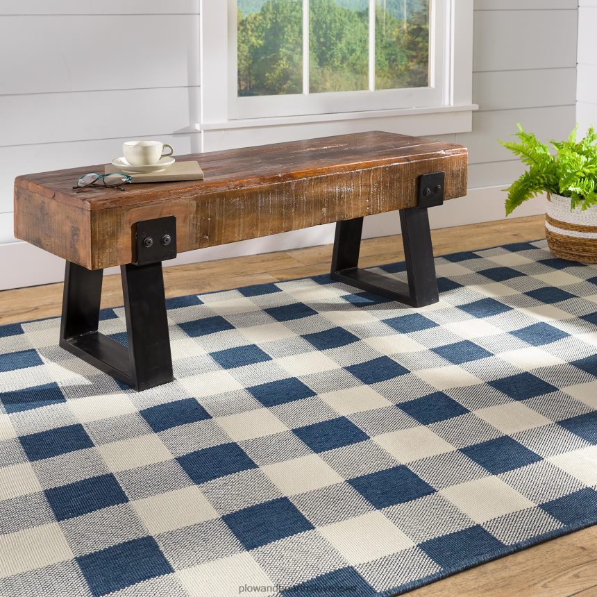 Plow & Hearth Richland vnútorná / vonkajšia lavica z recyklovaného dreva 6P208P485 dvor a záhrada