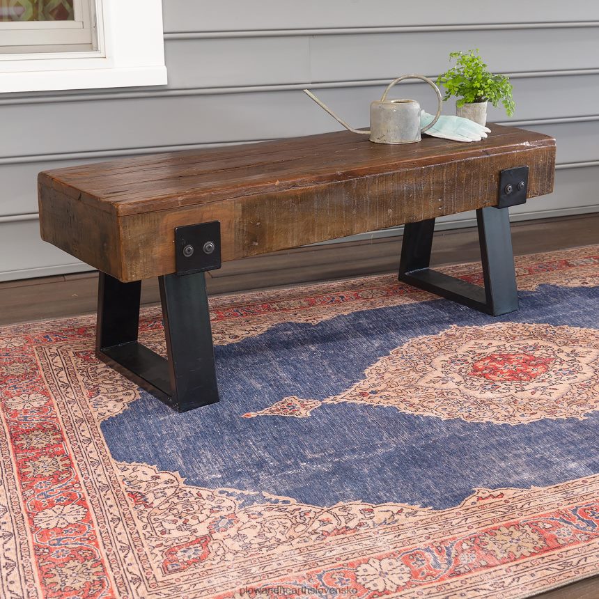 Plow & Hearth Richland vnútorná / vonkajšia lavica z recyklovaného dreva 6P208P485 dvor a záhrada