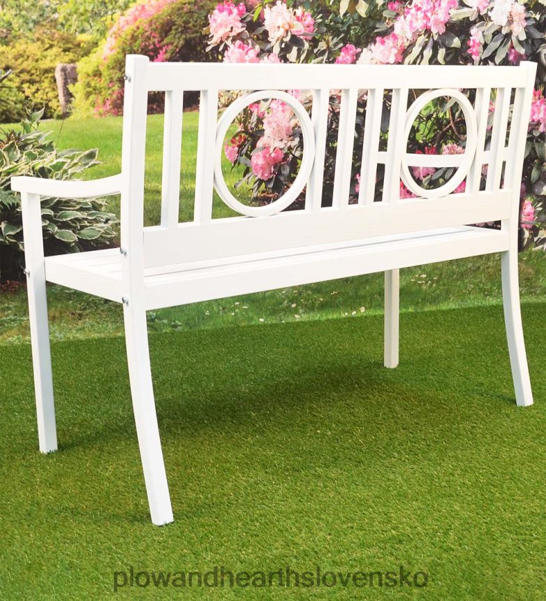 Plow & Hearth Záhradná oceľová lavica grayson - čierna 6P208P502 dvor a záhrada