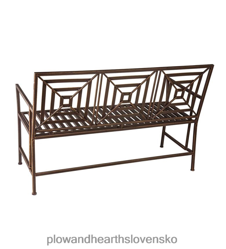 Plow & Hearth bronzová kovová záhradná lavička - bronz 6P208P513 dvor a záhrada