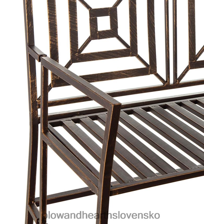 Plow & Hearth bronzová kovová záhradná lavička - bronz 6P208P513 dvor a záhrada