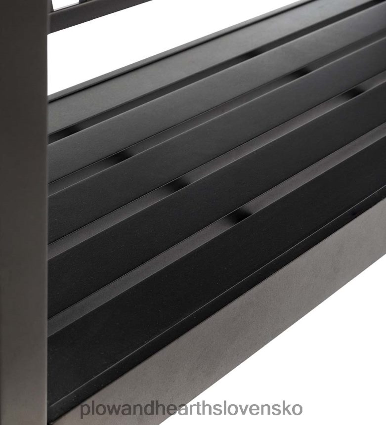 Plow & Hearth liata hliníková altánková lavicová pergola s príručnými stolíkmi - čierna 6P208P496 dvor a záhrada