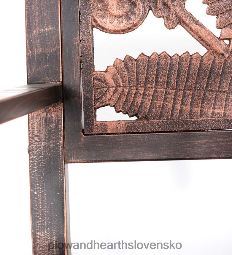 Plow & Hearth papraďové listy kovová záhradná lavica - bronz 6P208P505 dvor a záhrada