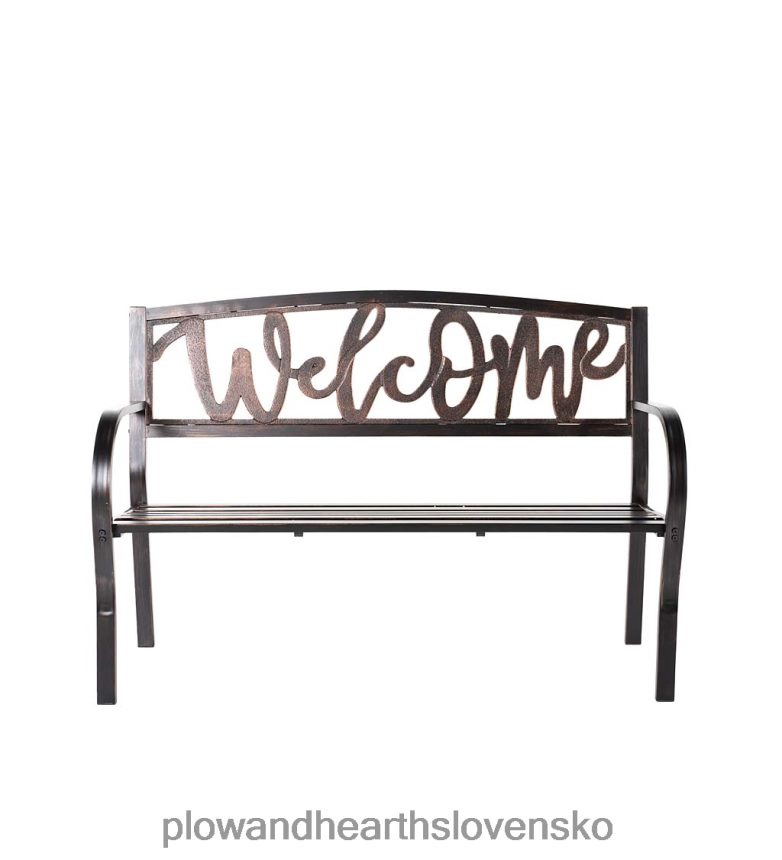 Plow & Hearth vítaná kovová záhradná lavička 6P208P508 dvor a záhrada