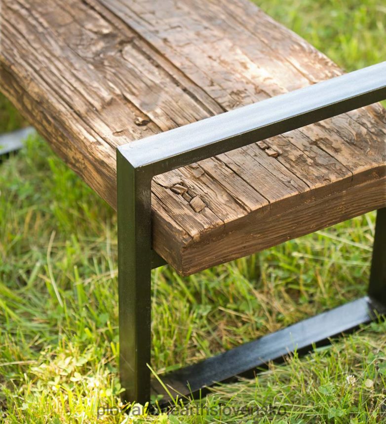 Plow & Hearth vonkajšia lavica z recyklovaného dreva a železa - bronz 6P208P507 dvor a záhrada