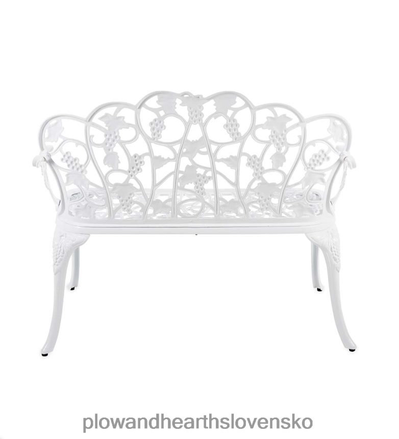 Plow & Hearth záhradná lavička viniča z hliníka s práškovým nástrekom - biela 6P208P495 dvor a záhrada