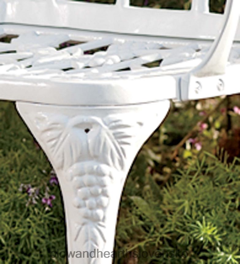 Plow & Hearth záhradná lavička viniča z hliníka s práškovým nástrekom - biela 6P208P495 dvor a záhrada