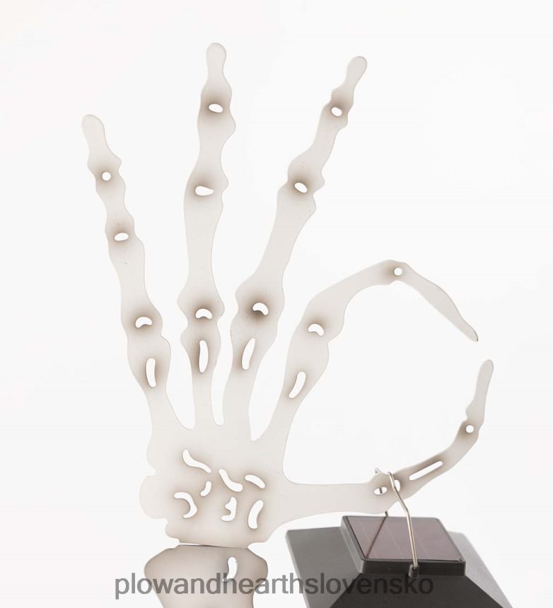 Plow & Hearth Halloweenske kostrové rameno kovové kolíky so solárnymi lampami, sada 2 kusov 6P208P133 dvor a záhrada