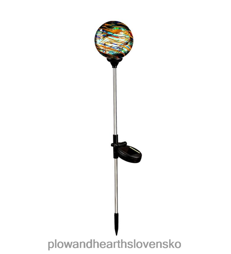 Plow & Hearth farebný vír solárny záhradný kolík - kráľovský vír 6P208P435 dvor a záhrada