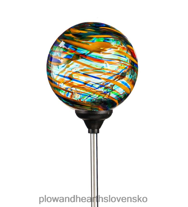 Plow & Hearth farebný vír solárny záhradný kolík - kráľovský vír 6P208P435 dvor a záhrada