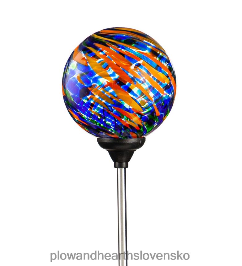 Plow & Hearth farebný vír solárny záhradný kolík - kráľovský vír 6P208P435 dvor a záhrada