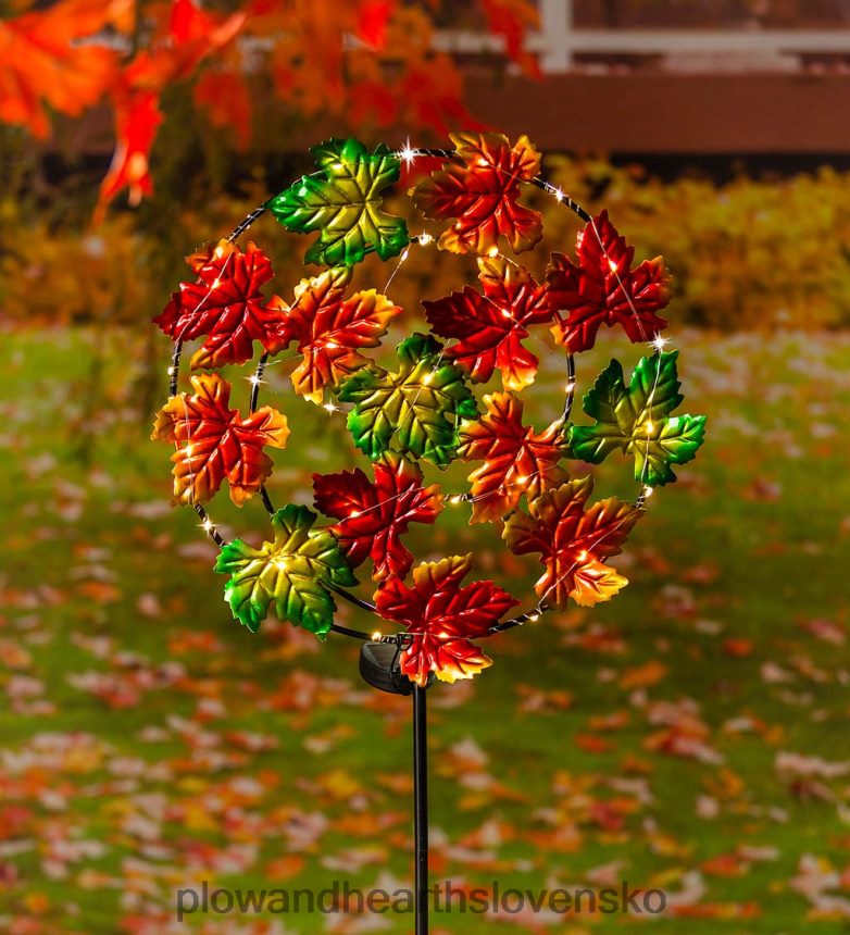 Plow & Hearth javorové listy záhradný kolík s efektom slnečného svetla 6P208P443 dvor a záhrada