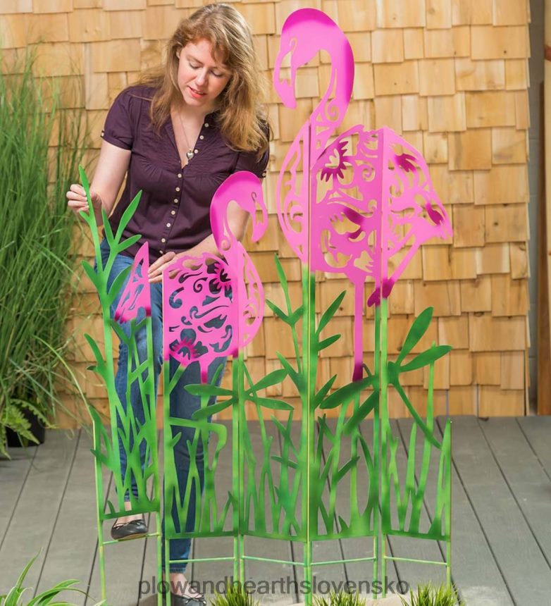 Plow & Hearth kovové kolíky na krajinný panel plameniak, sada 5 ks 6P208P342 dvor a záhrada