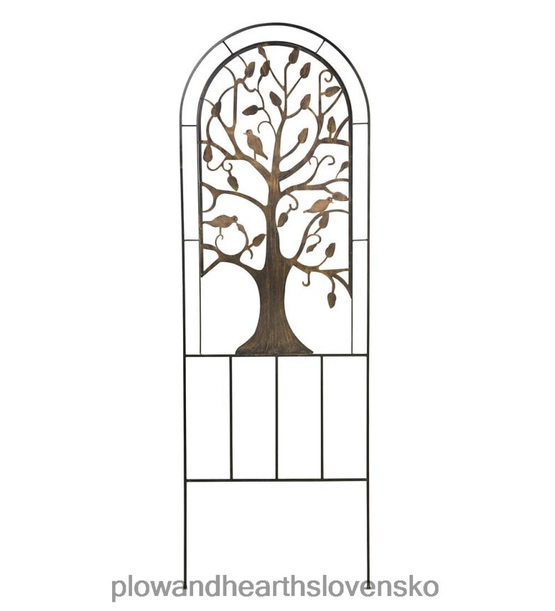 Plow & Hearth kovová oblúková záhradná mreža s dizajnom stromu života - starožitná meď 6P208P440 dvor a záhrada