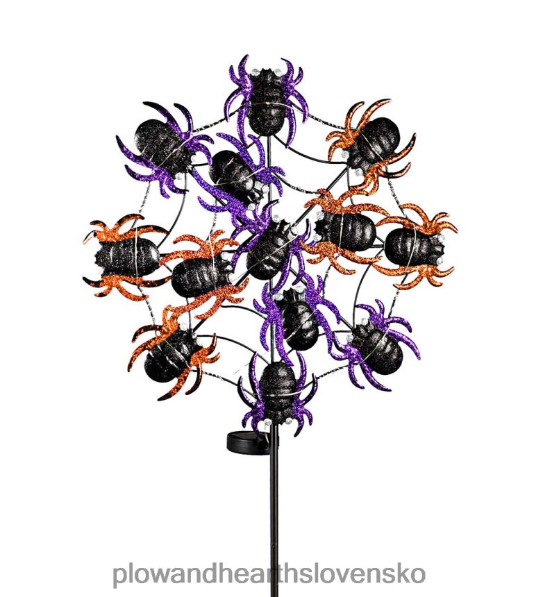 Plow & Hearth sieť pavúkov záhradný kôl so slnečným svetelným efektom 6P208P447 dvor a záhrada