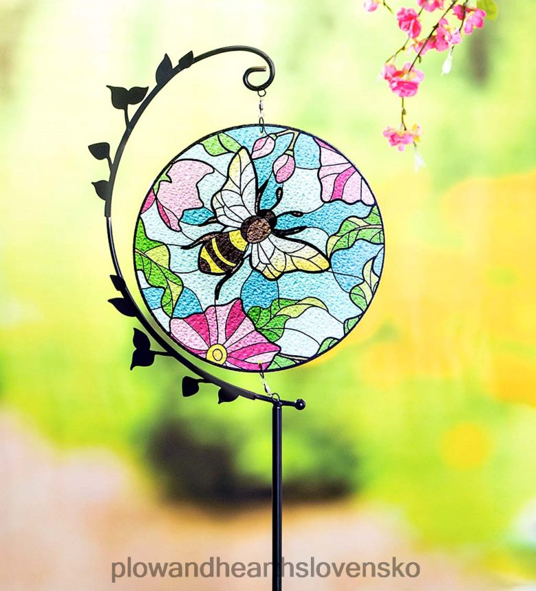 Plow & Hearth sklenený čmeliak záhradný kôl 6P208P197 dvor a záhrada