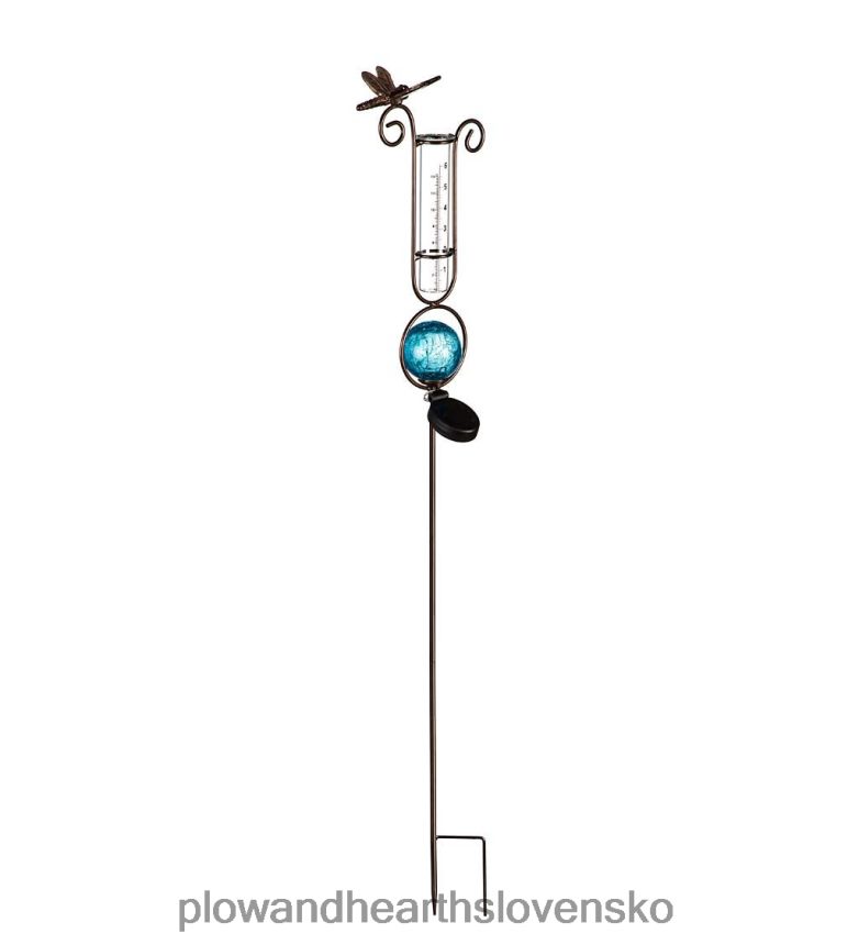 Plow & Hearth solárna vážka zrážkomer záhradný kôl - modrý 6P208P281 dvor a záhrada