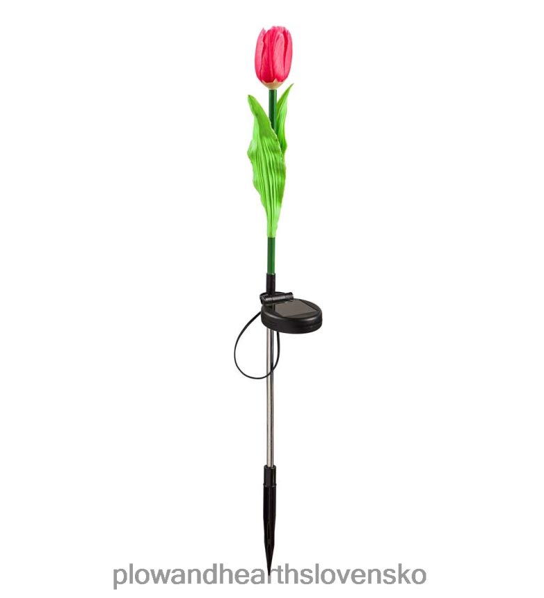 Plow & Hearth solárny tulipán záhradný kôl - žltý 6P208P240 dvor a záhrada