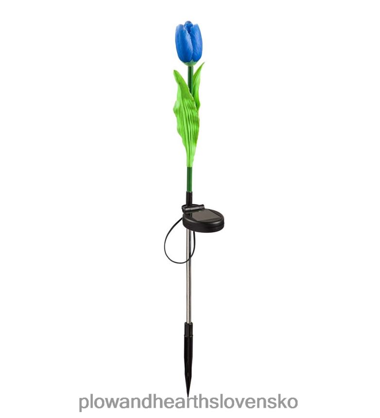 Plow & Hearth solárny tulipán záhradný kôl - žltý 6P208P240 dvor a záhrada