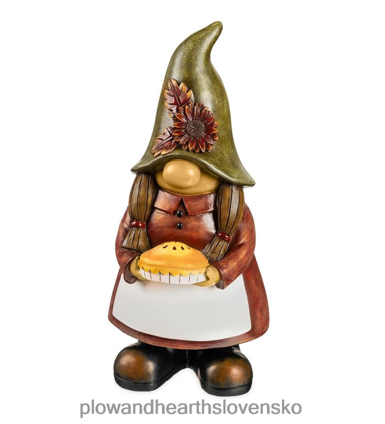 Plow & Hearth jeseň zber záhradný trpaslík socha - dáma s koláčom 6P208P174 dvor a záhrada