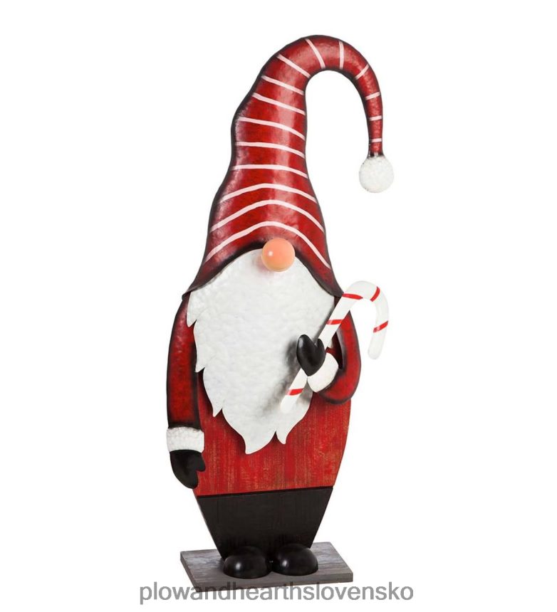 Plow & Hearth kovová a drevená záhradná socha škriatka 6P208P168 dvor a záhrada