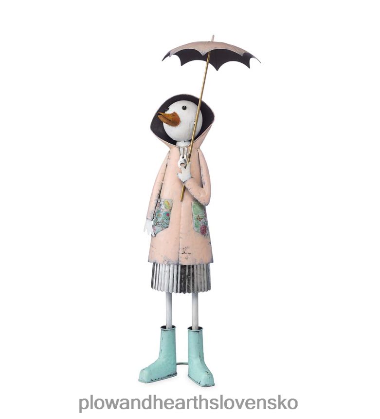 Plow & Hearth kovová rozprávková kačica záhradná socha - modrá 6P208P166 dvor a záhrada