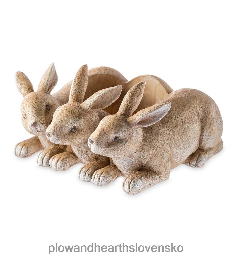 Plow & Hearth kvetináč trojíc zajačikov 6P208P414 dvor a záhrada