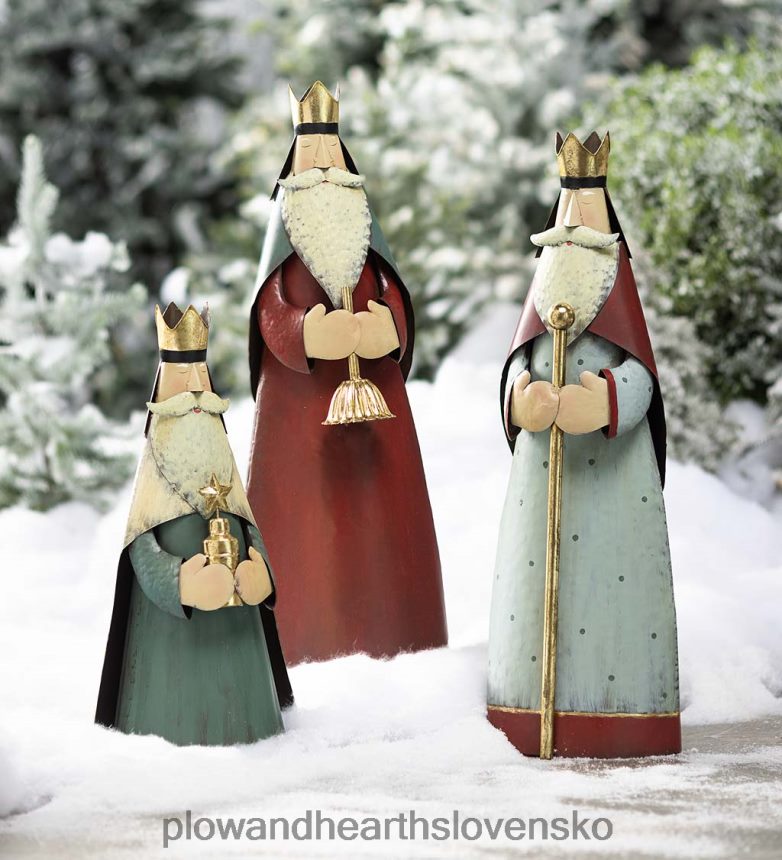 Plow & Hearth múdri muži vianočný betlehem sochy 6P208P87 dvor a záhrada