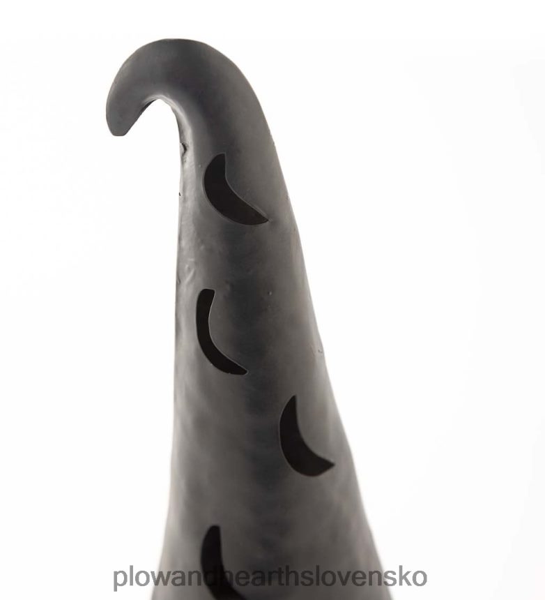 Plow & Hearth osvetlený halloweenský čarodejnícky trpaslík - čierny 6P208P429 dvor a záhrada