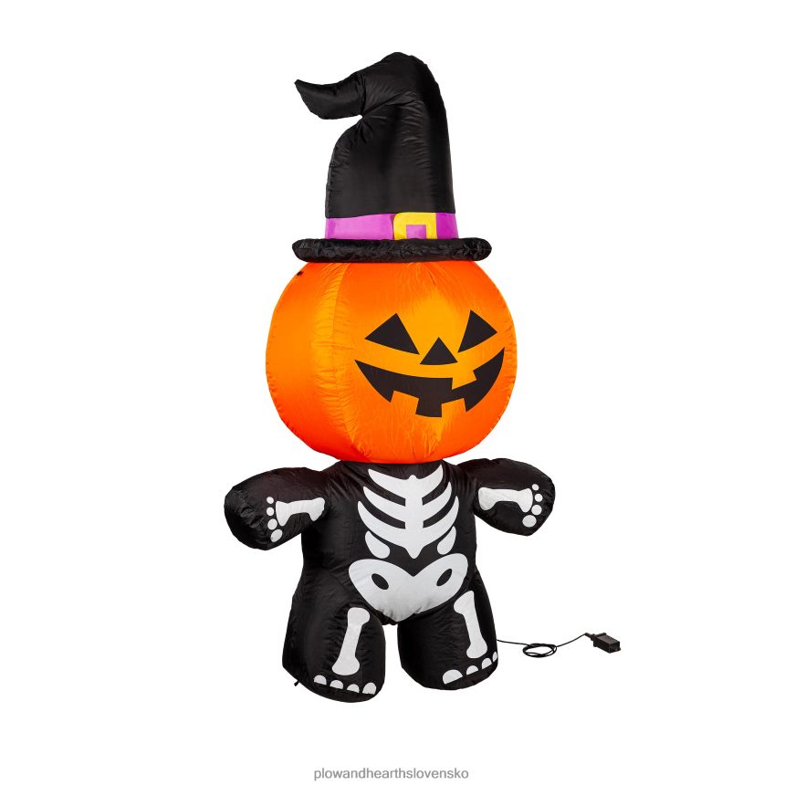 Plow & Hearth osvetlená jack-o-lantern kostra halloween nafukovacia 6P208P431 dvor a záhrada