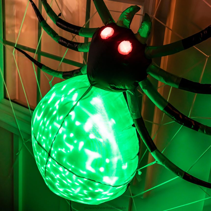 Plow & Hearth rozsvietený pavúk na halloweenskej nafukovačke 6P208P424 dvor a záhrada