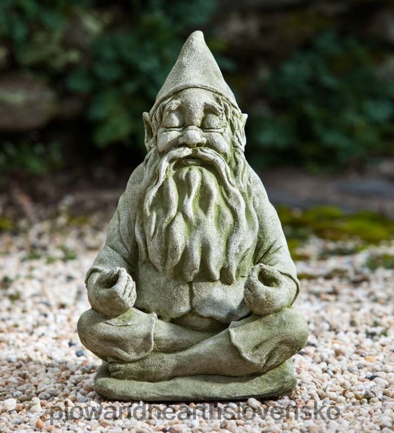 Plow & Hearth ručne vyrobená kamenná veľká záhradná socha freda gnomea 6P208P108 dvor a záhrada