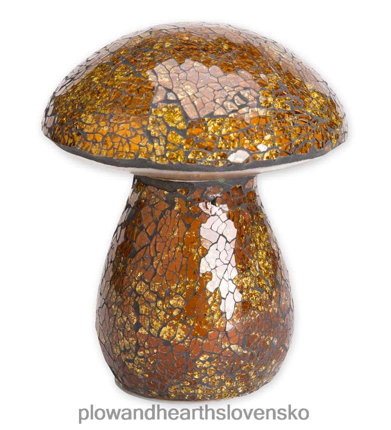 Plow & Hearth sklenená mozaika hríbová ozdoba trávnika - jantár 6P208P420 dvor a záhrada