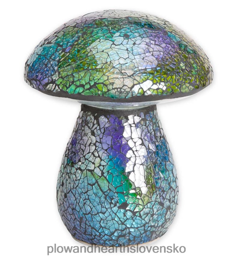 Plow & Hearth sklenená mozaika hríbová ozdoba trávnika - jantár 6P208P420 dvor a záhrada