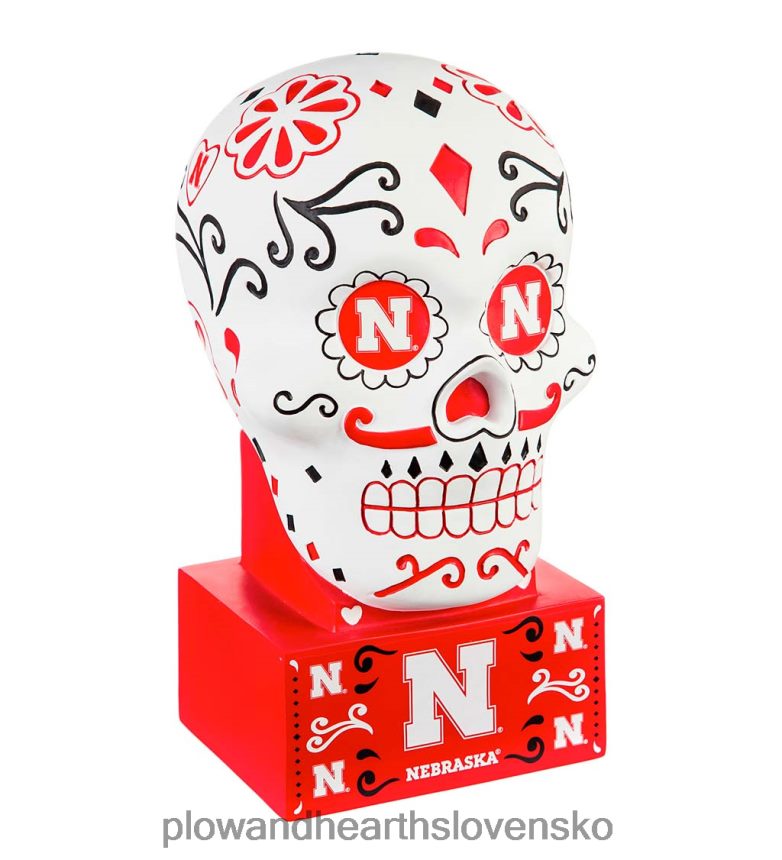 Plow & Hearth socha cukrovej lebky na univerzite v Nebraske 6P208P405 dvor a záhrada