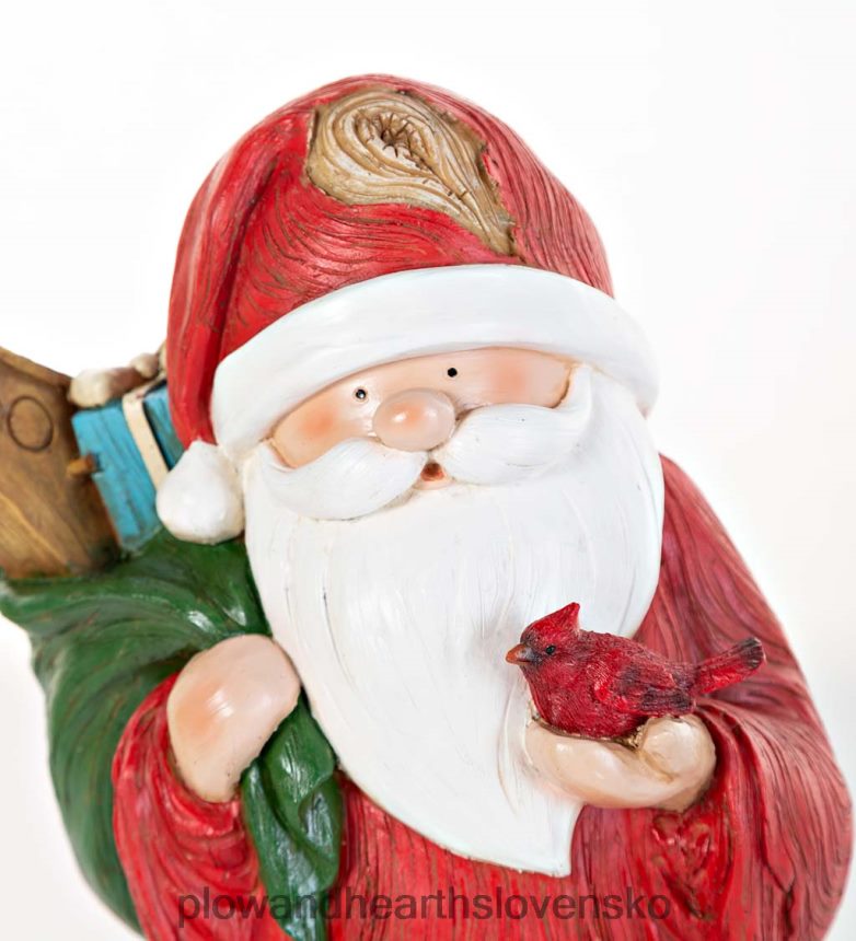 Plow & Hearth socha santa vtáčieho kŕmidla za každého počasia 6P208P106 dvor a záhrada