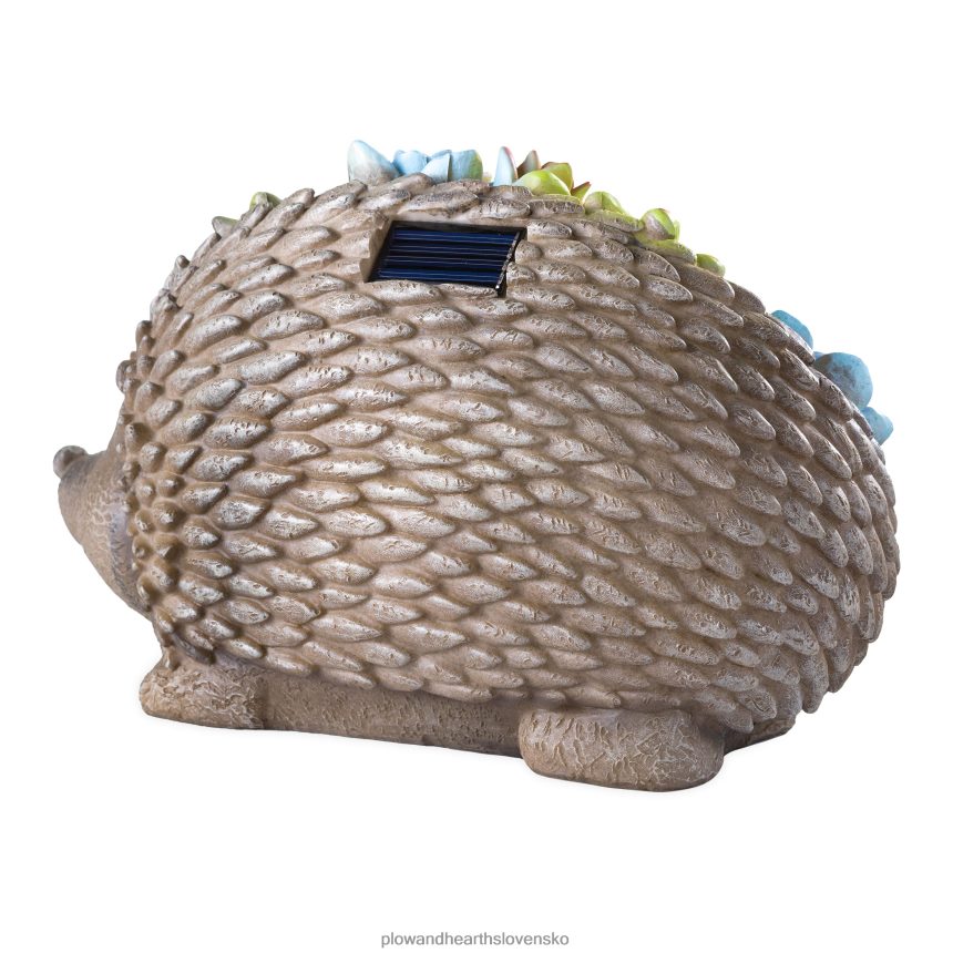 Plow & Hearth solárne osvetlené sukulentné živicové zviera záhradná socha - ježko 6P208P221 dvor a záhrada