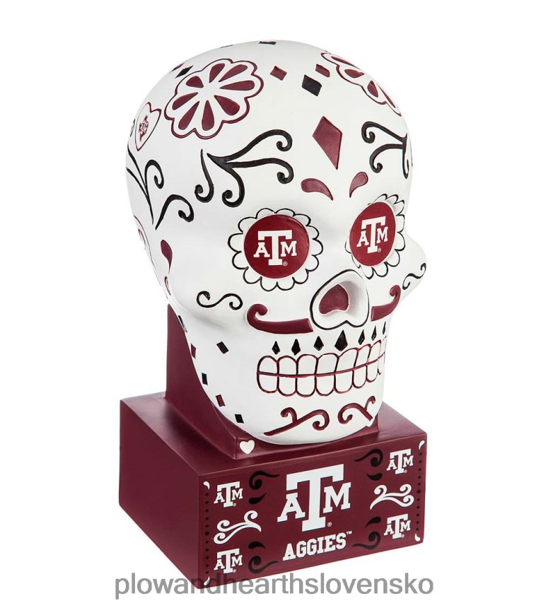 Plow & Hearth texas a & m cukrová socha lebky 6P208P366 dvor a záhrada