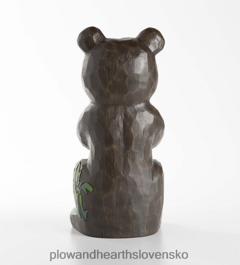 Plow & Hearth vnútorná/vonkajšia osvetlená socha čierneho medveďa a medovníka 6P208P297 dvor a záhrada