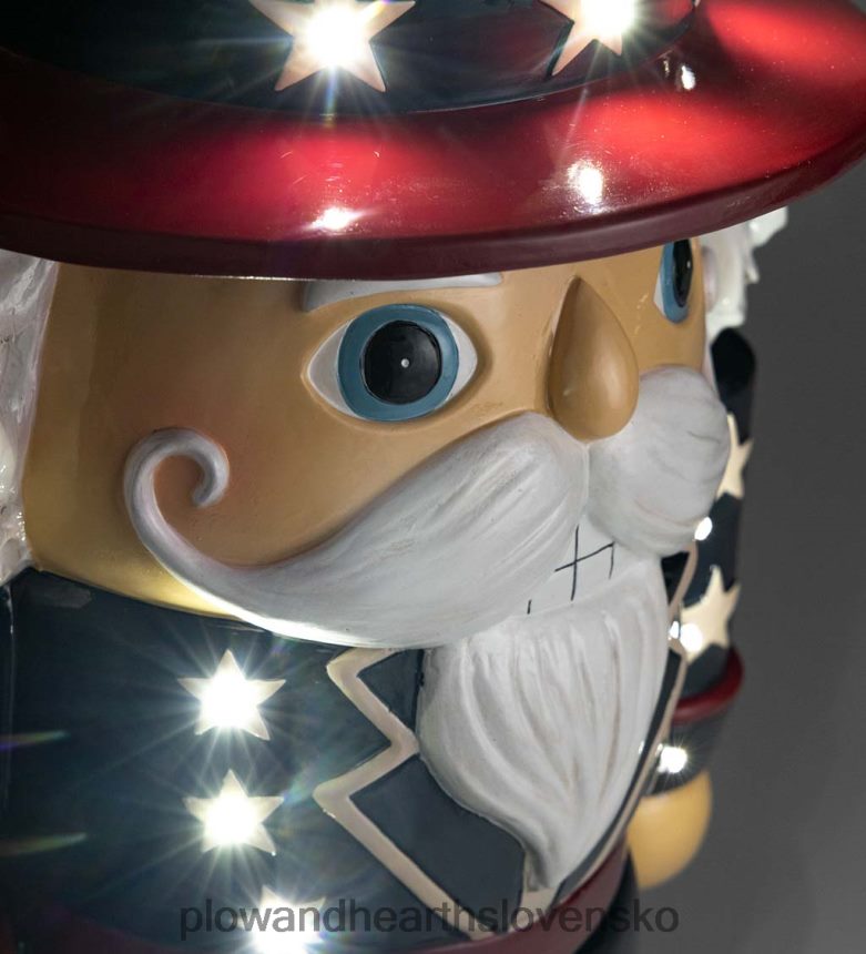 Plow & Hearth vnútorná / vonkajšia osvetlená socha strýka Sama Shortyho 6P208P264 dvor a záhrada