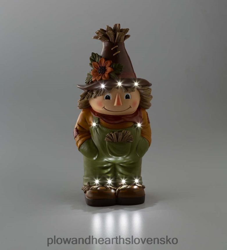 Plow & Hearth vnútorný/vonkajší osvetlený strašiak shorty socha 6P208P201 dvor a záhrada