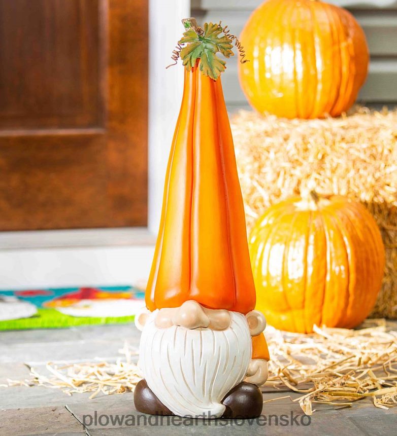 Plow & Hearth záhradná socha tekvicového trpaslíka 6P208P365 dvor a záhrada