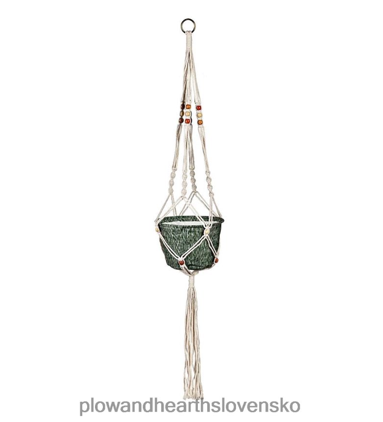 Plow & Hearth Látkový kvetináč olivia s držiakom na makramé - modrý 6P208P930 dvor a záhrada