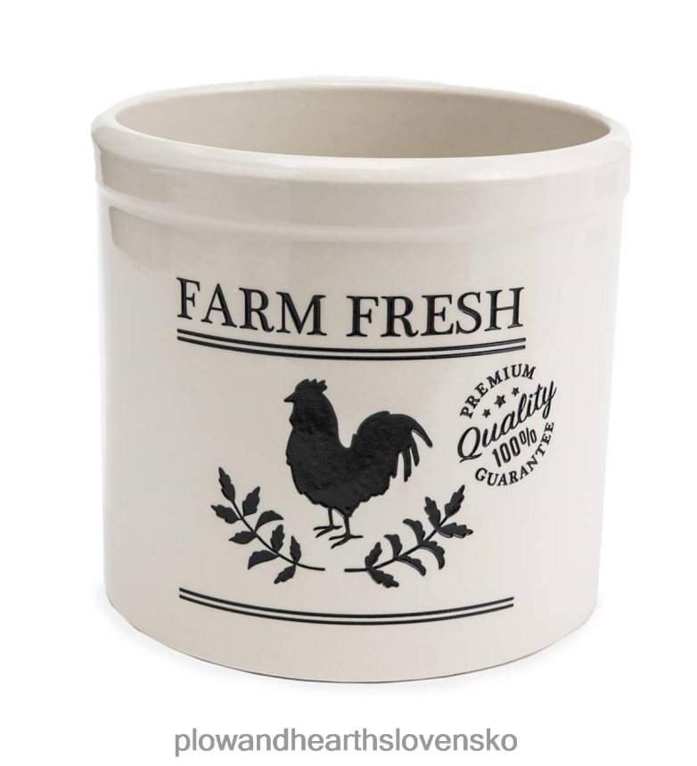 Plow & Hearth farmársky čerstvý kohút kameninová hlina - modrá 6P208P953 dvor a záhrada